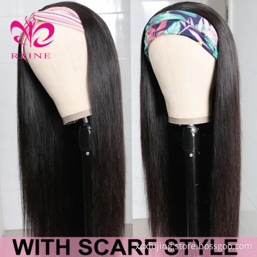 REINE Headband Wigs Glueless Straight Human Hair Wigs Best Half Wigs 14-26 Inch